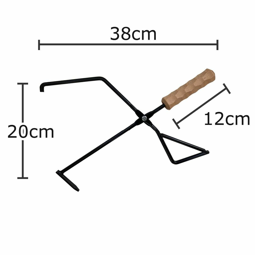 Seekdem(シークデム) 火バサミ 薪ばさみ 木製取っ手 バーベキュー 変わ 3