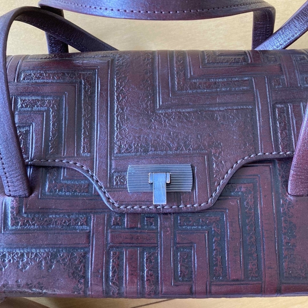 革製ハンドメイドハンドバッグ レディースのバッグ(ハンドバッグ)の商品写真