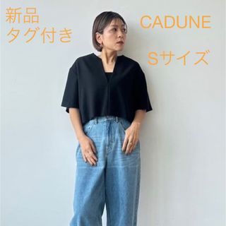 マイストラーダ(Mystrada)のらくさん専用　今季　CADUNE 半袖深VTOPS ブラック　S(カットソー(半袖/袖なし))