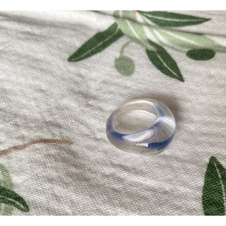 ② 指輪　リング　7号　8号　とんぼ玉　夏　クリア　透明　ガラス(リング(指輪))