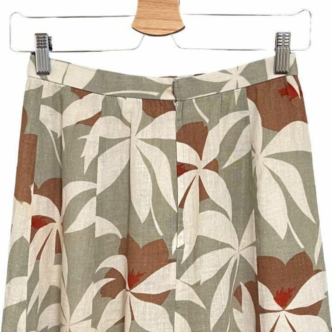 【個性的】MARSA レディース【F】ミディ丈スカート♡ボタニカル 総柄♡薄緑系 レディースのスカート(ひざ丈スカート)の商品写真