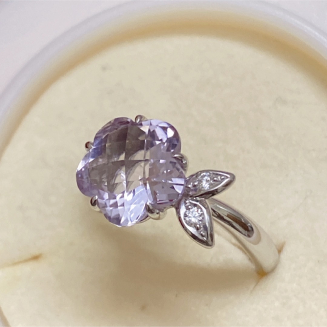 田崎真珠 タサキ TASAKI K18WG アメジスト ダイヤモンド リング | www