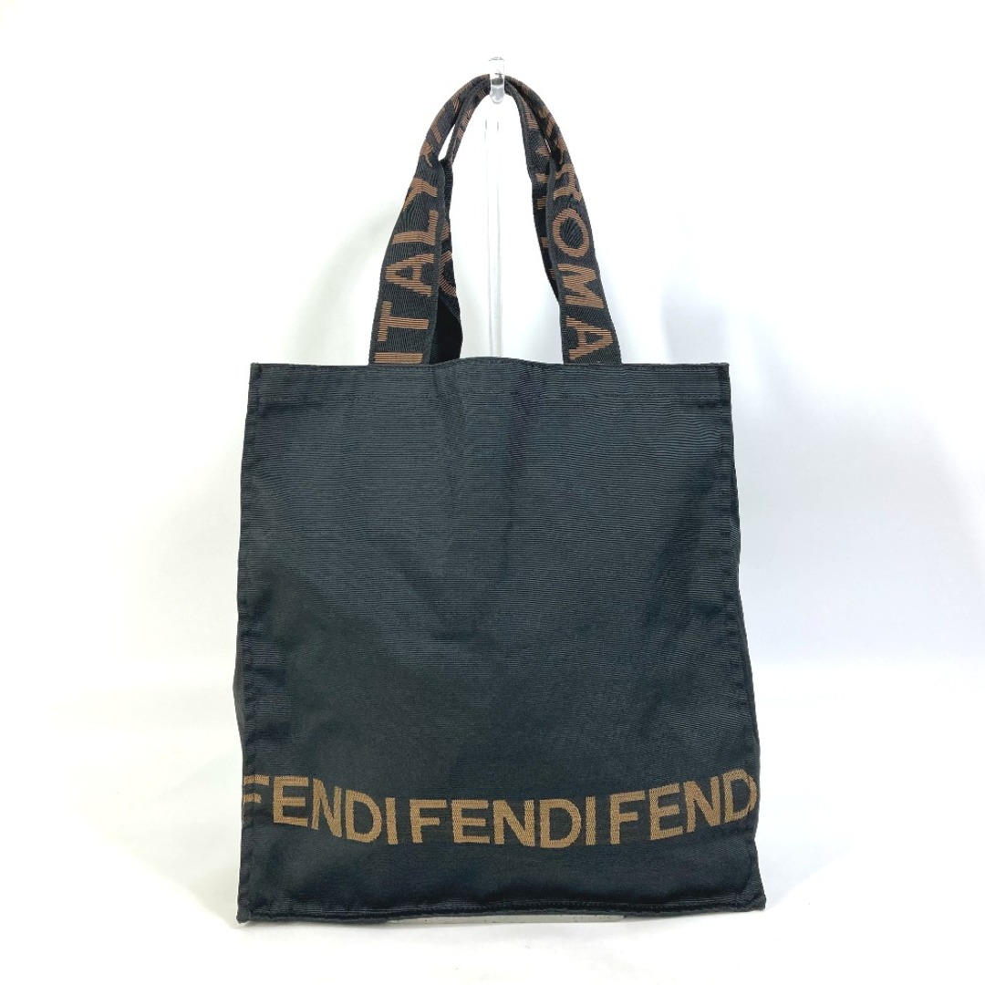 レディースフェンディ FENDI ロゴ ショルダーバッグ 肩掛け ヴィンテージ 折り畳み カバン トートバッグ ナイロン ブラック