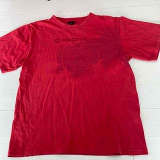 マーモット(MARMOT)のマーモットMarmot赤ロゴ刺繍半袖Tシャツ獅子キャンプフェス(Tシャツ/カットソー(半袖/袖なし))