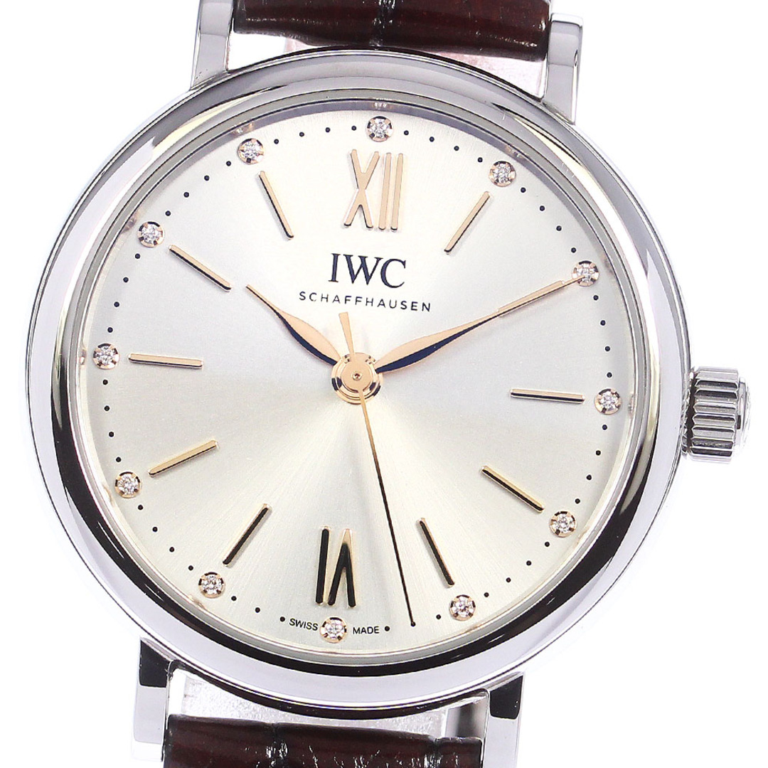 IWC IWC SCHAFFHAUSEN IW458110 ポートフィノ オートマティック 37 12Pダイヤ 自動巻き ボーイズ 良品 _749574