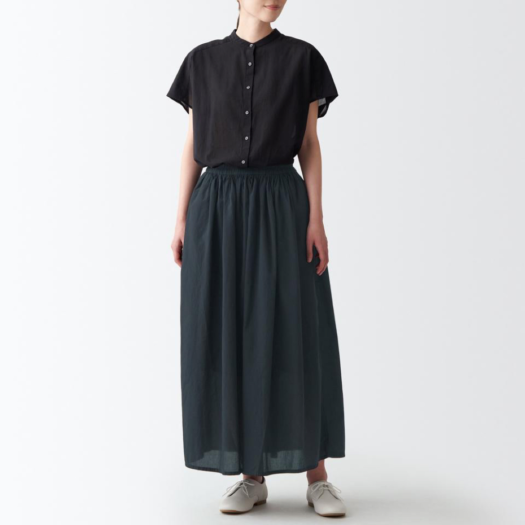 爆売り! 無印良品*洗いざらし強撚 洗いざらし強撚フレンチスリーブ