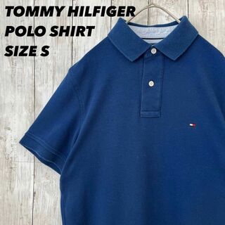 トミーヒルフィガー(TOMMY HILFIGER)のアメリカ古着トミーヒルフィガー　ワンポイント刺繍ポロ半袖天竺ポロシャツ　サイズS(ポロシャツ)