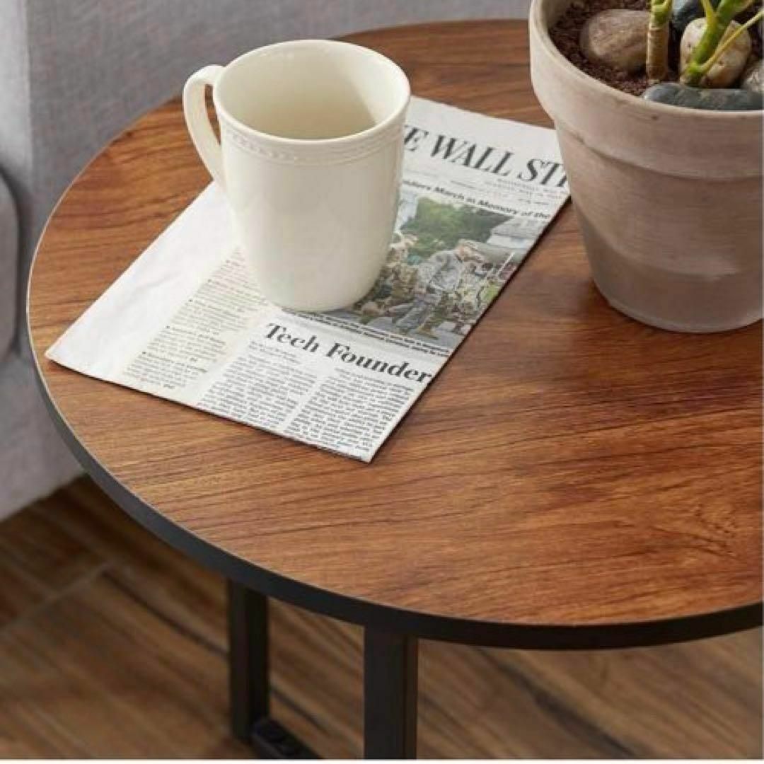 ローテーブル コーヒーテーブル サイドテーブル 丸 木製 おしゃれ 組立簡単 2
