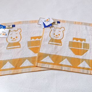 クマノプーサン(くまのプーさん)の【新品】タオル美術館五つ星プーさん　西川タオルハンカチ2枚　オーガニックコットン(タオル)