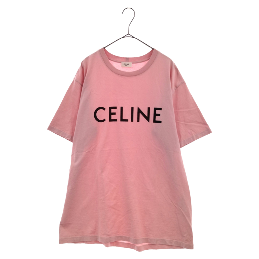 CELINE セリーヌ 22SS LOOSE LOGO PRINT TEE ロゴプリント ルーズ 半袖Tシャツ カットソー 2X681671 ピンク55センチ肩幅