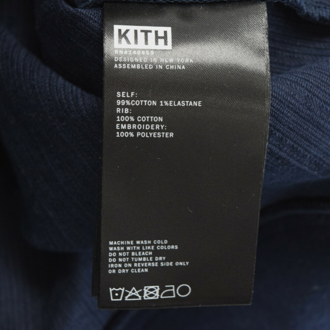 KITH キス 23SS Clyde Rygby ロゴバタフライ刺繍コーデュロイラグビーシャツ ポロ ロング 長袖シャツ ネイビー KHM030931