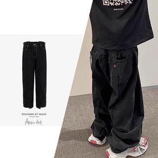 バレンシアガ(Balenciaga)のリメイク加工　ワイド　デニム　パンツ　ストリート　韓国　好きに(デニム/ジーンズ)