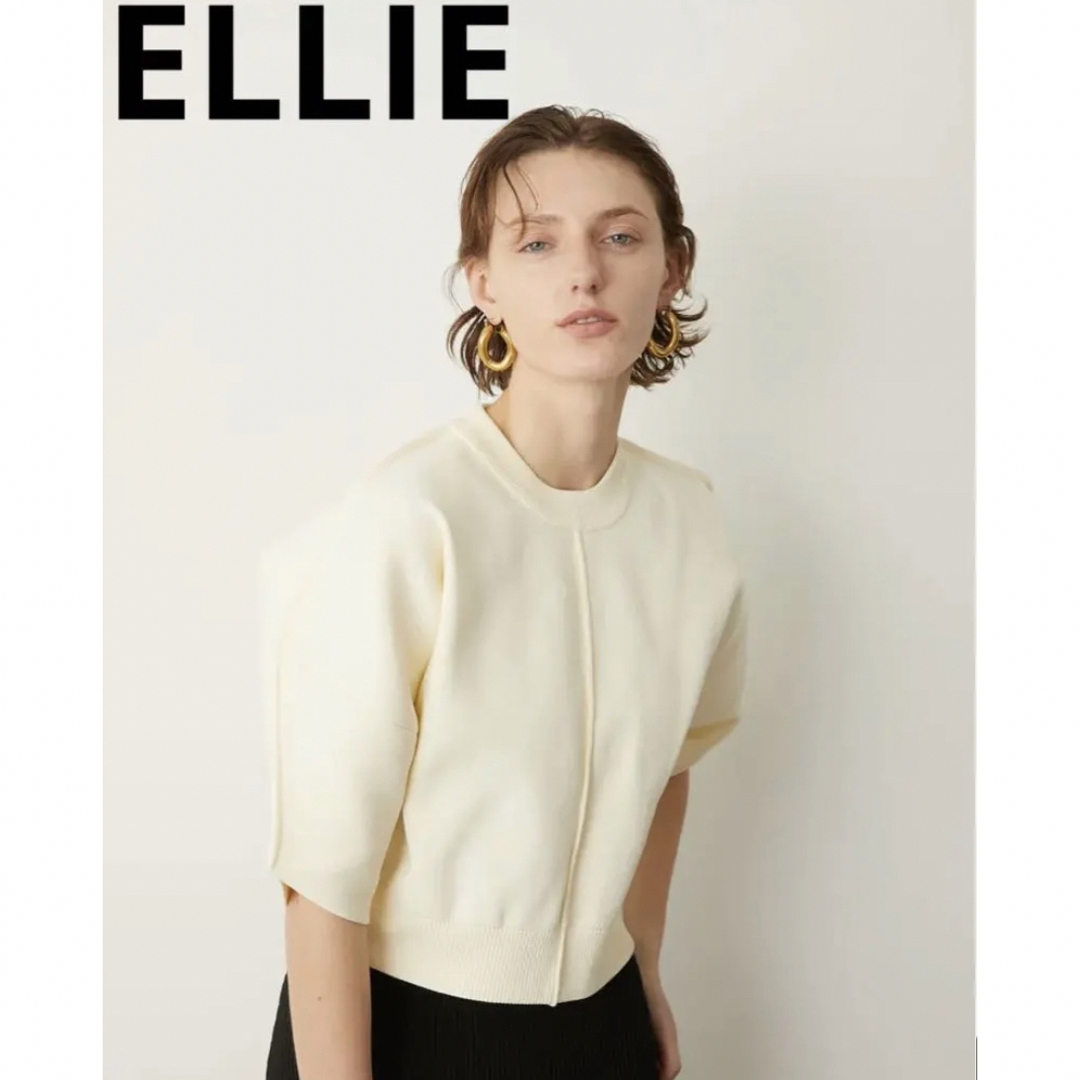 エリー ELLIE ニットプルオーバー ホワイトTシャツ(半袖/袖なし)