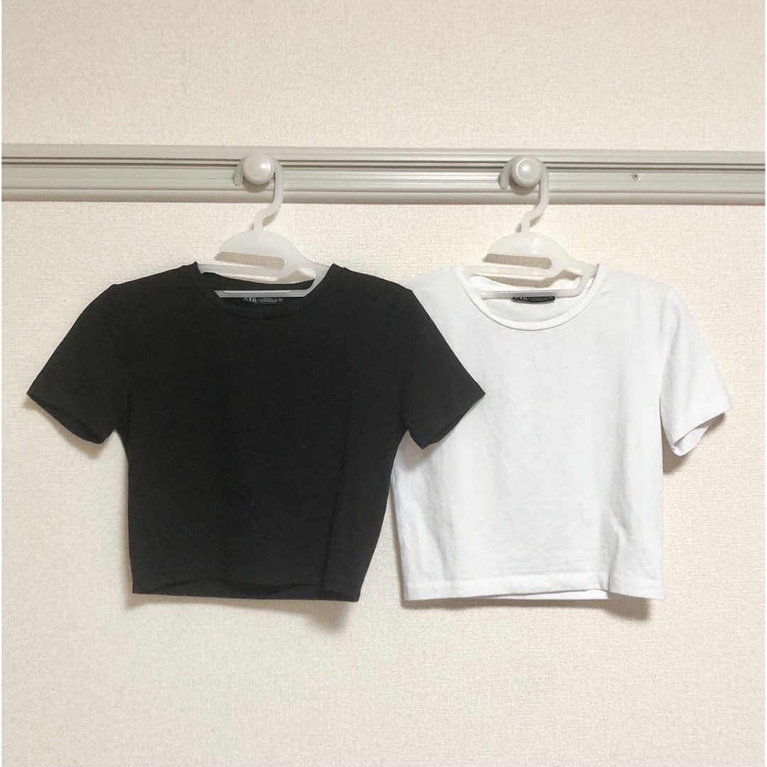 ZARA(ザラ)のZARA ショート丈T 2set レディースのトップス(Tシャツ(半袖/袖なし))の商品写真