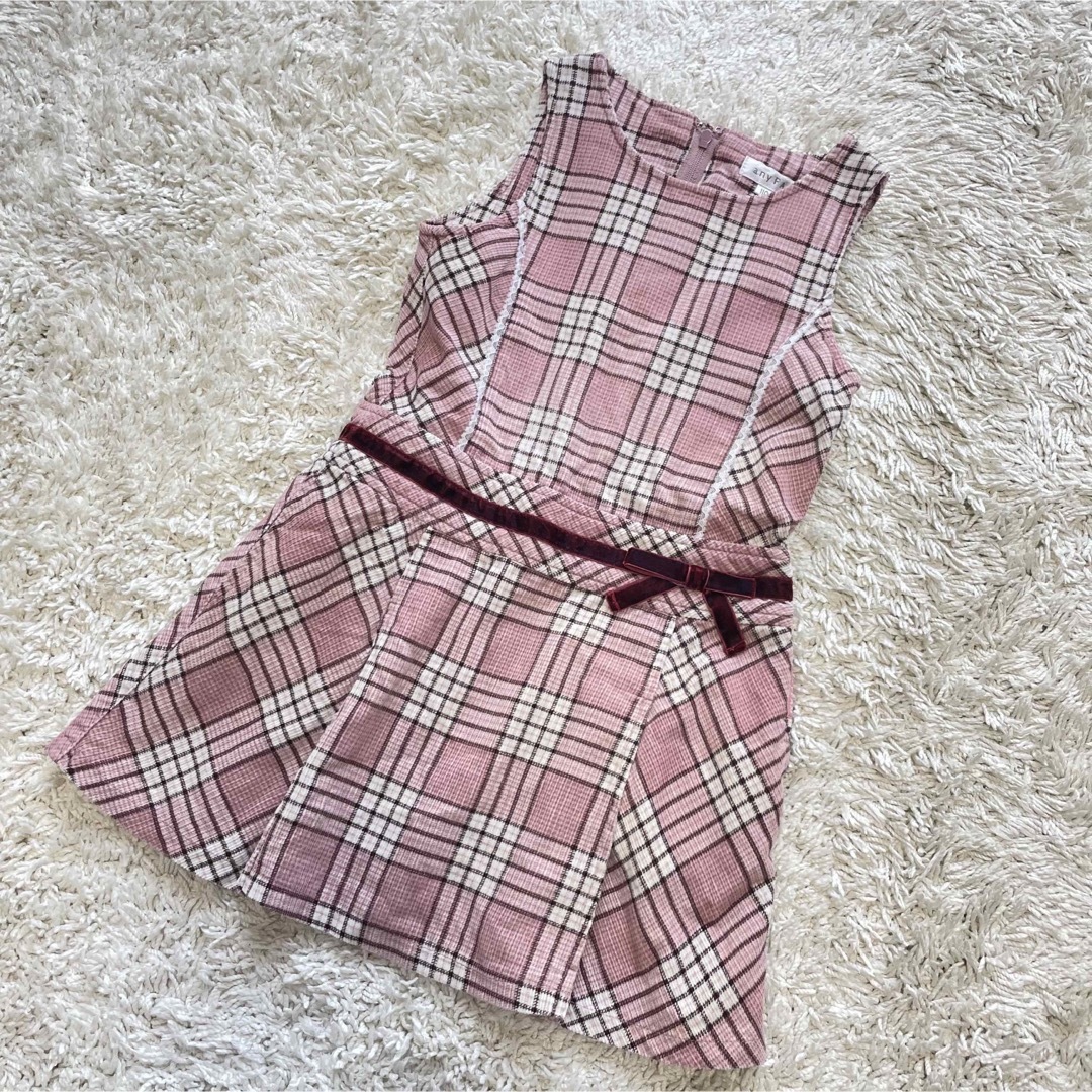 anyFAM(エニィファム)の美品 anyFAM ワンピース ピンク チェック 110cm 女の子 キッズ/ベビー/マタニティのキッズ服女の子用(90cm~)(ワンピース)の商品写真