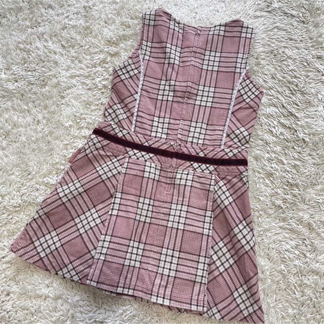 anyFAM(エニィファム)の美品 anyFAM ワンピース ピンク チェック 110cm 女の子 キッズ/ベビー/マタニティのキッズ服女の子用(90cm~)(ワンピース)の商品写真