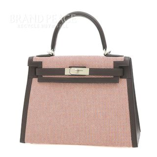 エルメス(Hermes)のエルメス ケリー28 スイフト/トワルキャドリー ルージュセリエ/エクリュ シル(ハンドバッグ)