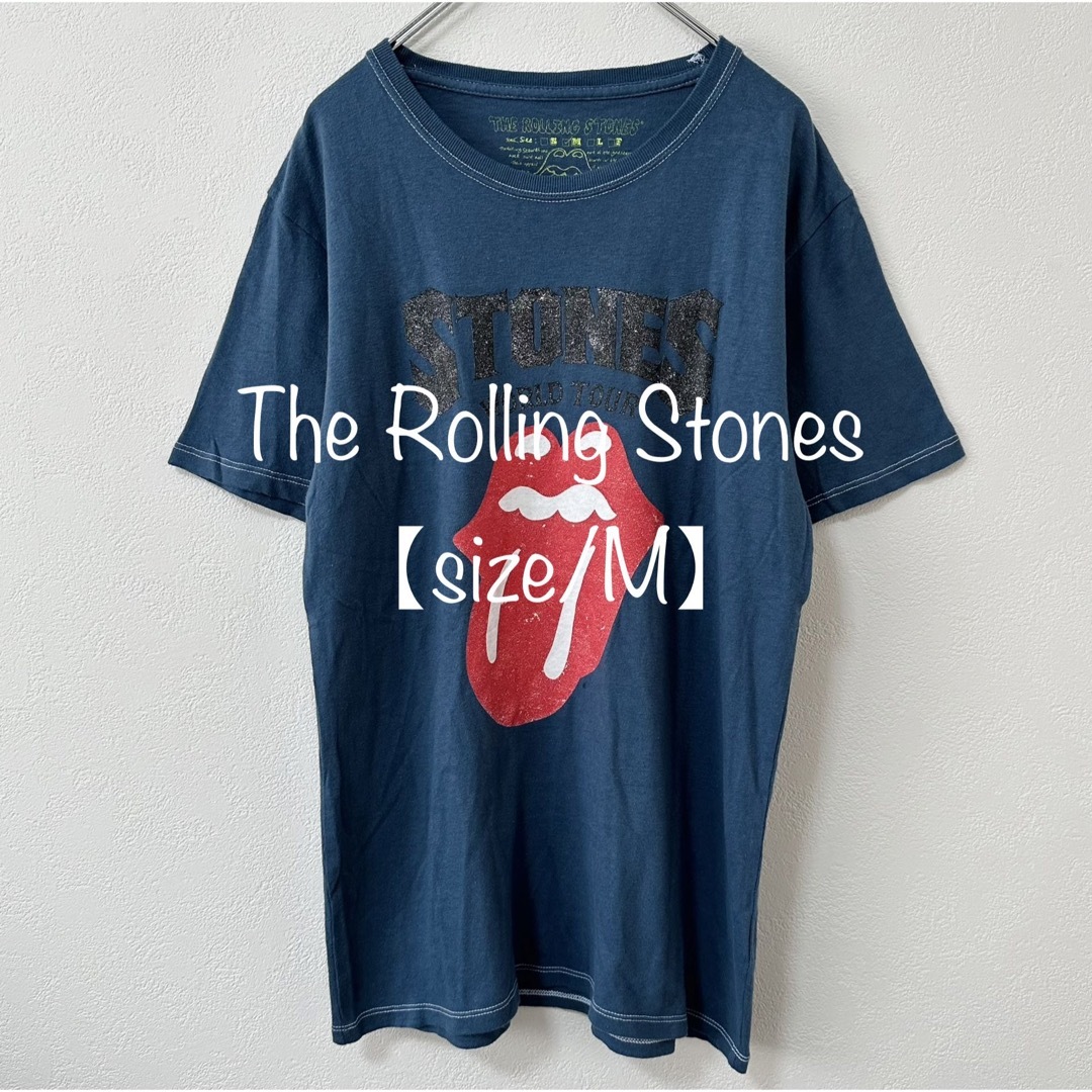 THE ROLLING STONES/ローリングストーンズ★バンドT★青/紺★M メンズのトップス(Tシャツ/カットソー(半袖/袖なし))の商品写真