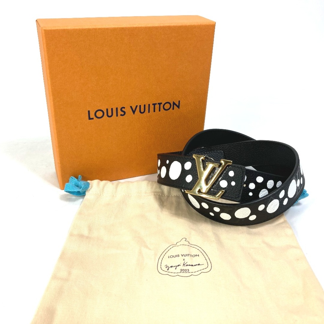 ルイヴィトン LOUIS VUITTON LV × YK ベルト・LV イニシャル 30MM リバーシブル M0659W 草間彌生 ベルト レザー ブラック 未使用