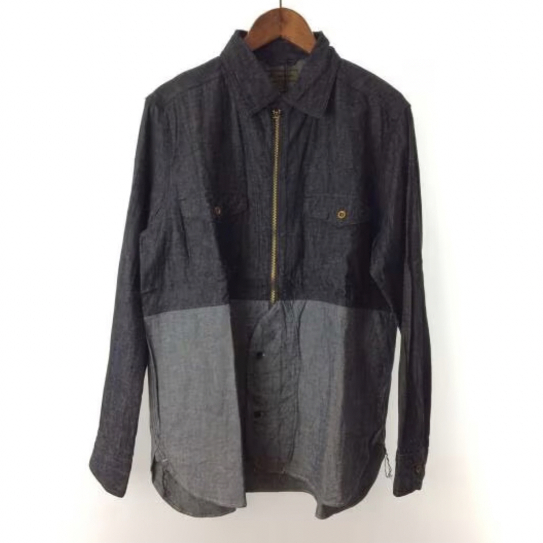 Nigel Cabourn(ナイジェルケーボン)のNigel cabourn 1920 ZIP SHIRT DENIM 美品　48 メンズのトップス(シャツ)の商品写真