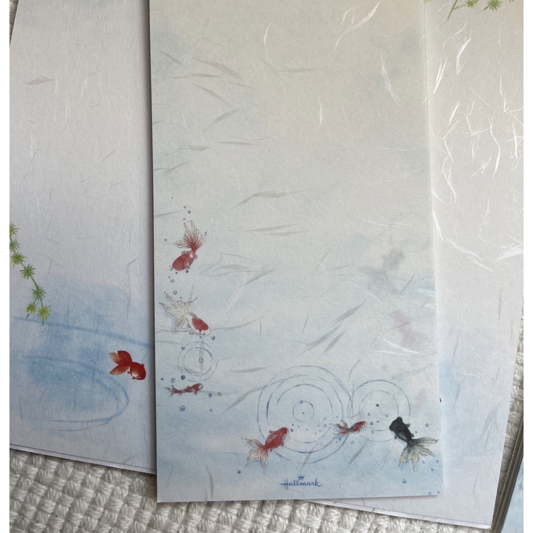 金魚レターセット ハンドメイドの文具/ステーショナリー(カード/レター/ラッピング)の商品写真
