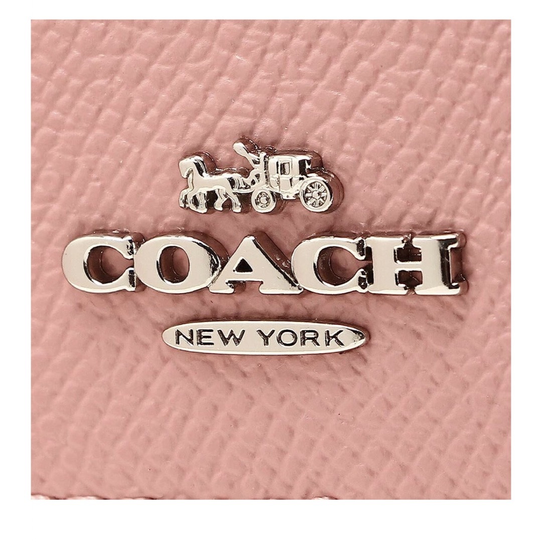 COACH(コーチ)のCOACH 長財布ピンク×オックスブラッド シルバー色金具 ラウンドファスナー レディースのファッション小物(財布)の商品写真