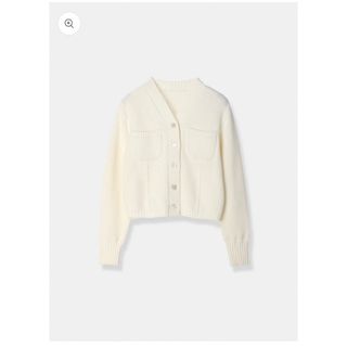 アニュアンス(ánuans)のL’AUBE BLANC  Basket Knit Cardigan ホワイト(カーディガン)