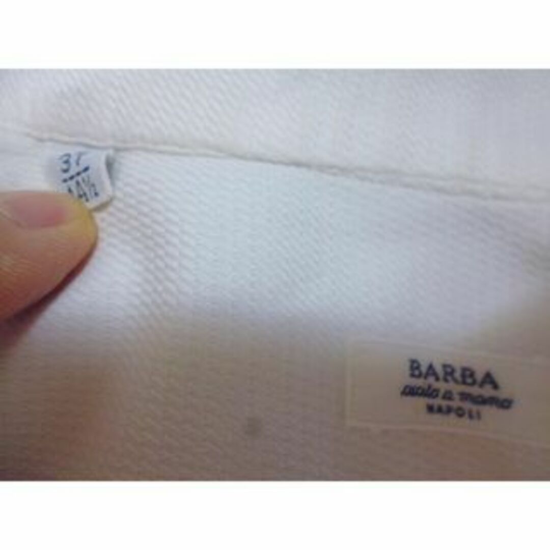 サイズ最高級シャツ　バルバ　白　S　ナポリシャツ