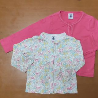 プチバトー(PETIT BATEAU)のPETIT BATEAU 長袖カーディガン 2枚セット(カーディガン/ボレロ)