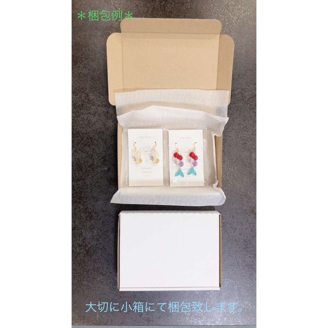 ぷっくりうる艶*パステルオレンジの揺れるピアス/イヤリング No.86の通販 by