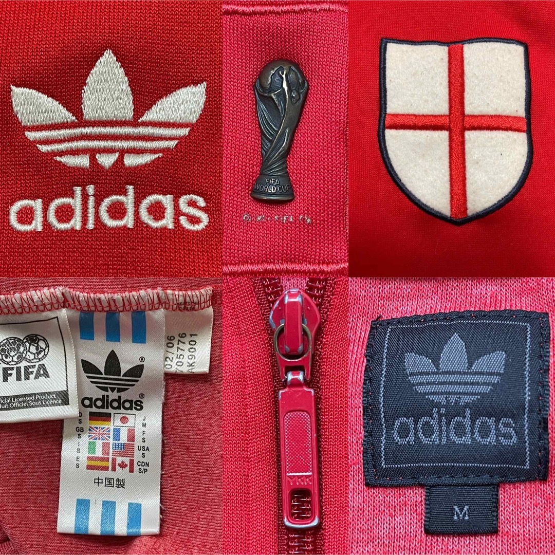 90s】adidasトラックジャケットサッカー古着ビンテージ刺繍イングランドW杯
