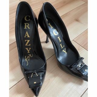 ドルチェアンドガッバーナ(DOLCE&GABBANA)のDOLCE&GABBANAドルガバ 超絶美品 バックチャームパンプス36ハーフ(ハイヒール/パンプス)