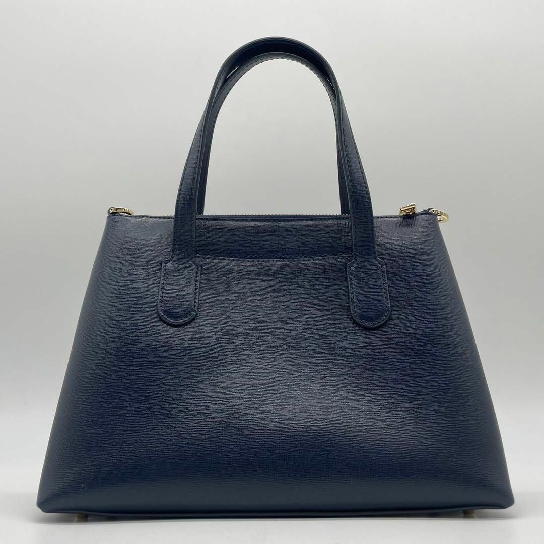 ✨未使用に近い✨ FURLA 2way ハンドバッグ レザー ネイビー 腕かけ