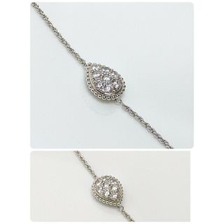 875 最高級 純銀 モアサナイト 雫 セルパンボエム ブレスレット K18gp-