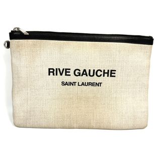 サンローラン(Saint Laurent)のサンローランパリ SAINT LAURENT PARIS RIVE GAUCHE リヴゴーシュ 565722 ポーチ カバン クラッチバッグ コーティングキャンバス グレー(セカンドバッグ/クラッチバッグ)