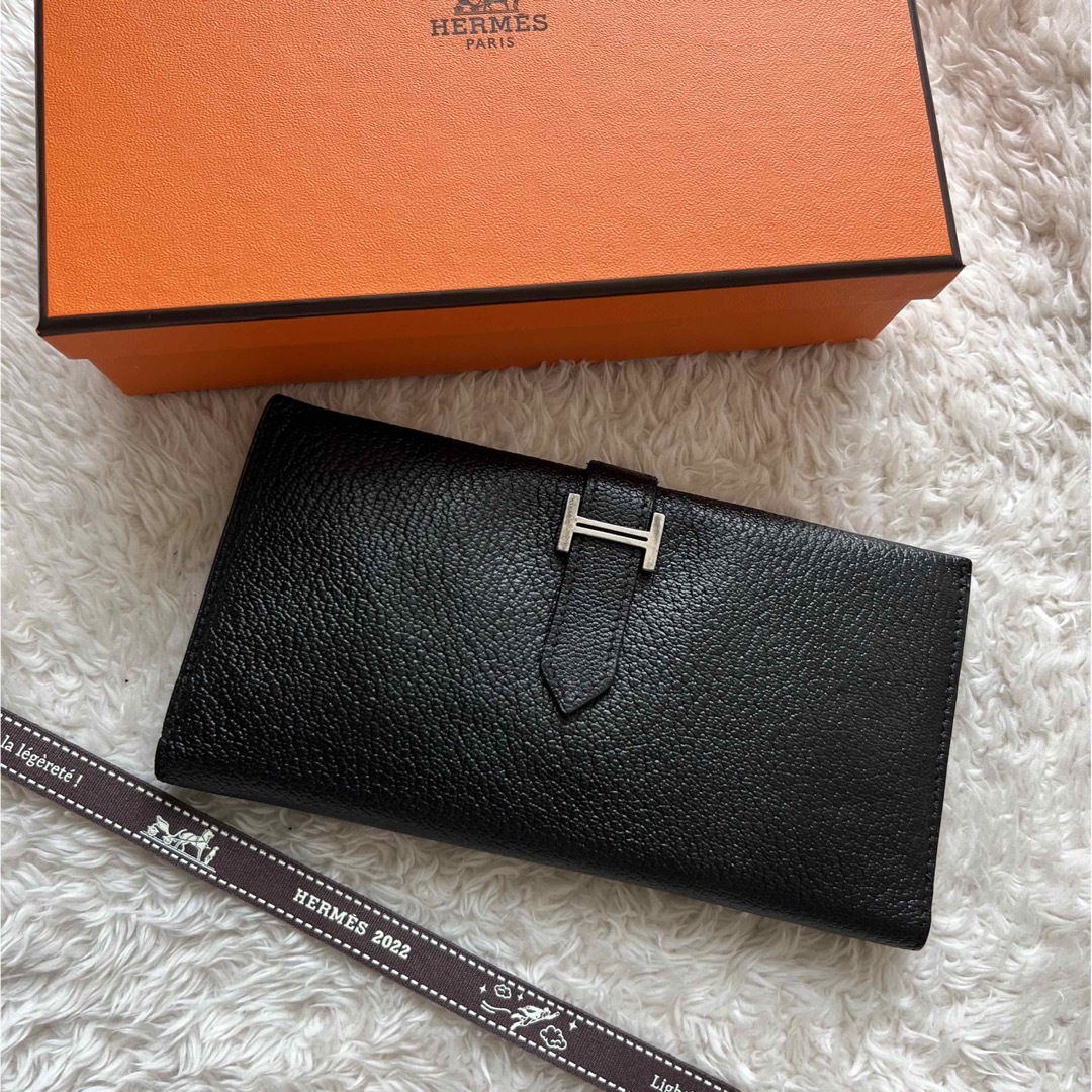 美品】HERMES:エルメス べアン 長財布-