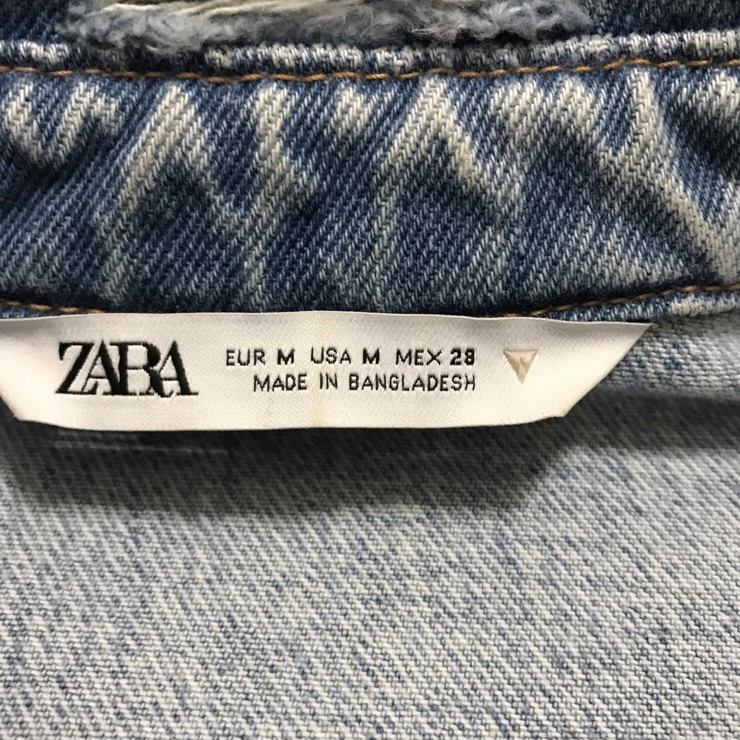 ZARA(ザラ)のZARA ザラ クラッシュデニムジャケット M ビッグシルエット BIG メンズのジャケット/アウター(Gジャン/デニムジャケット)の商品写真