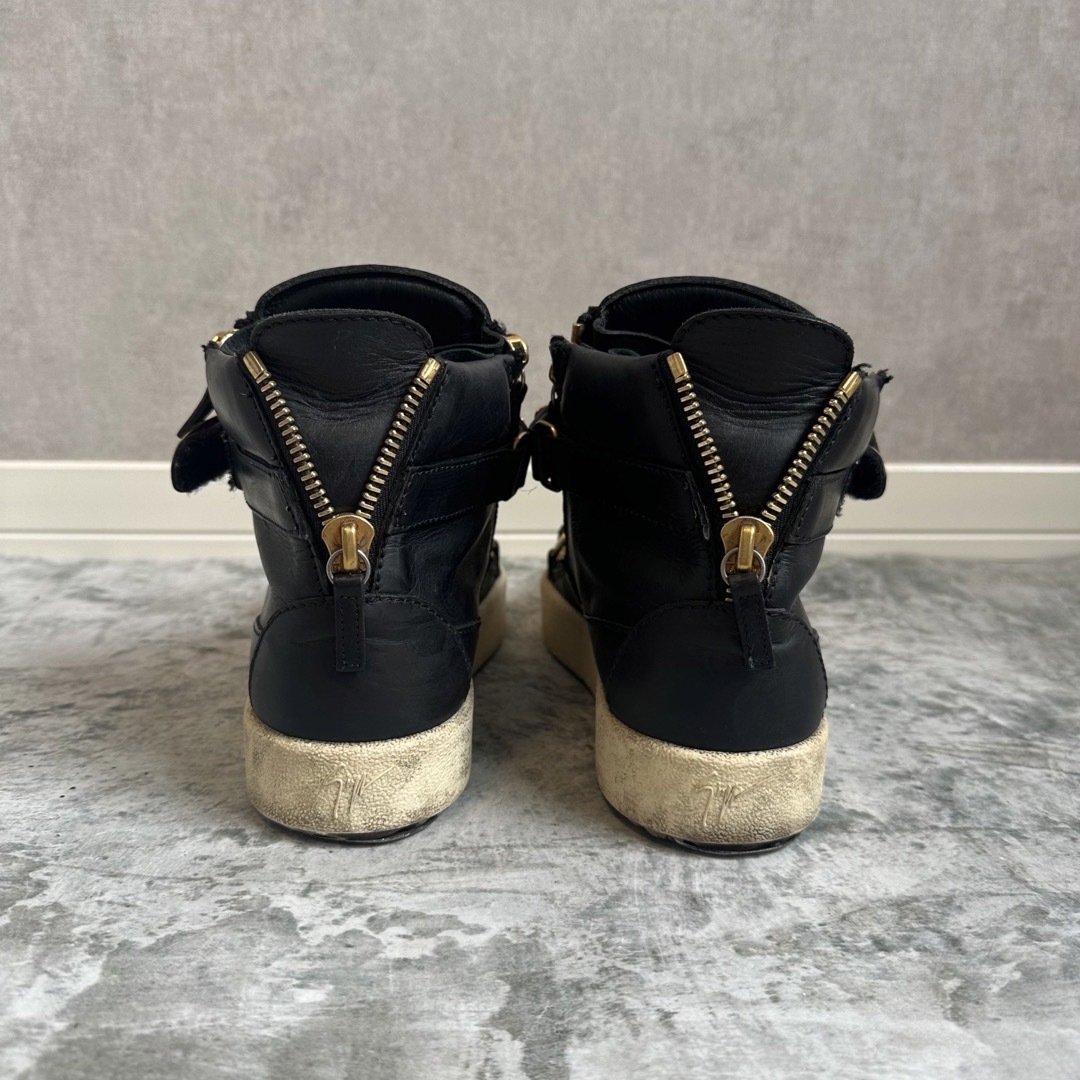 GIUSEPPE ZANOTTI プレート レザー ハイカットスニーカー 39