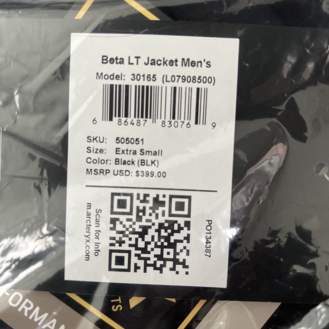 ARC'TERYX - 【新品】ARC'TERYX Beta LT Jacetメンズ XSサイズ 黒の