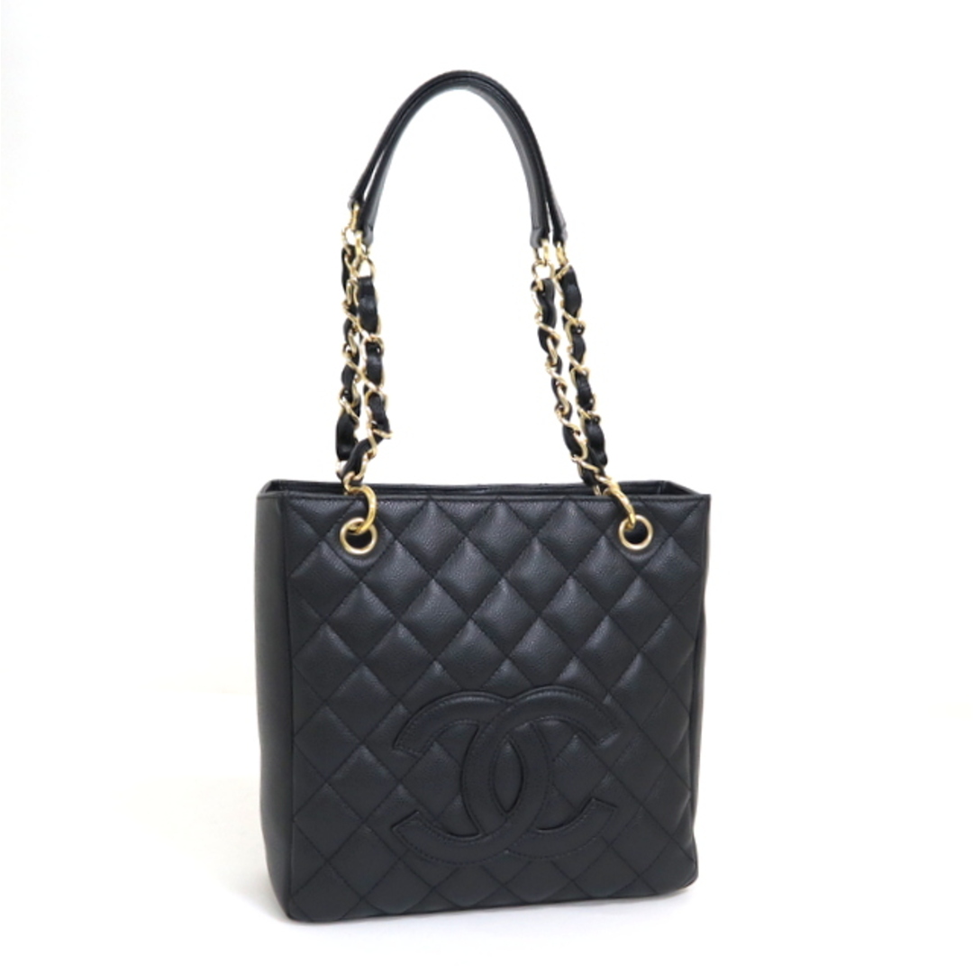 【CHANEL】シャネル マトラッセ チェーントートバッグ キャビアスキン ブラック×ゴールド金具 A50994 /md13449ng