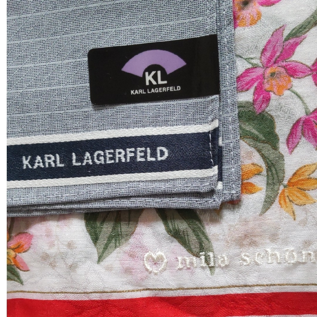 Karl Lagerfeld(カールラガーフェルド)のKARL LAGERFELDと mila sehonのハンカチ メンズのファッション小物(ハンカチ/ポケットチーフ)の商品写真