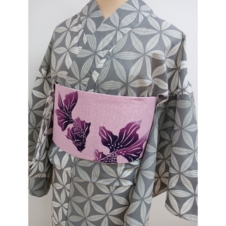 k♡　様専用　浴衣と帯のセット　シンプルモダン　綿素材(浴衣)