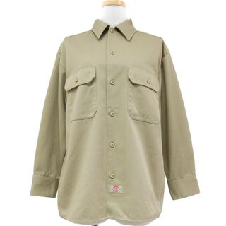 ディッキーズ(Dickies)のDickies ディッキーズ × RHC シャツ トップス ベージュ XS 長袖 ワーク ポケット ツイル ポリエステル コットン 綿 おしゃれ シンプル 無地 きれいめ 大人女子 ブランド カジュアル ベーシック 羽織り 【レディース】【中古】(シャツ/ブラウス(長袖/七分))