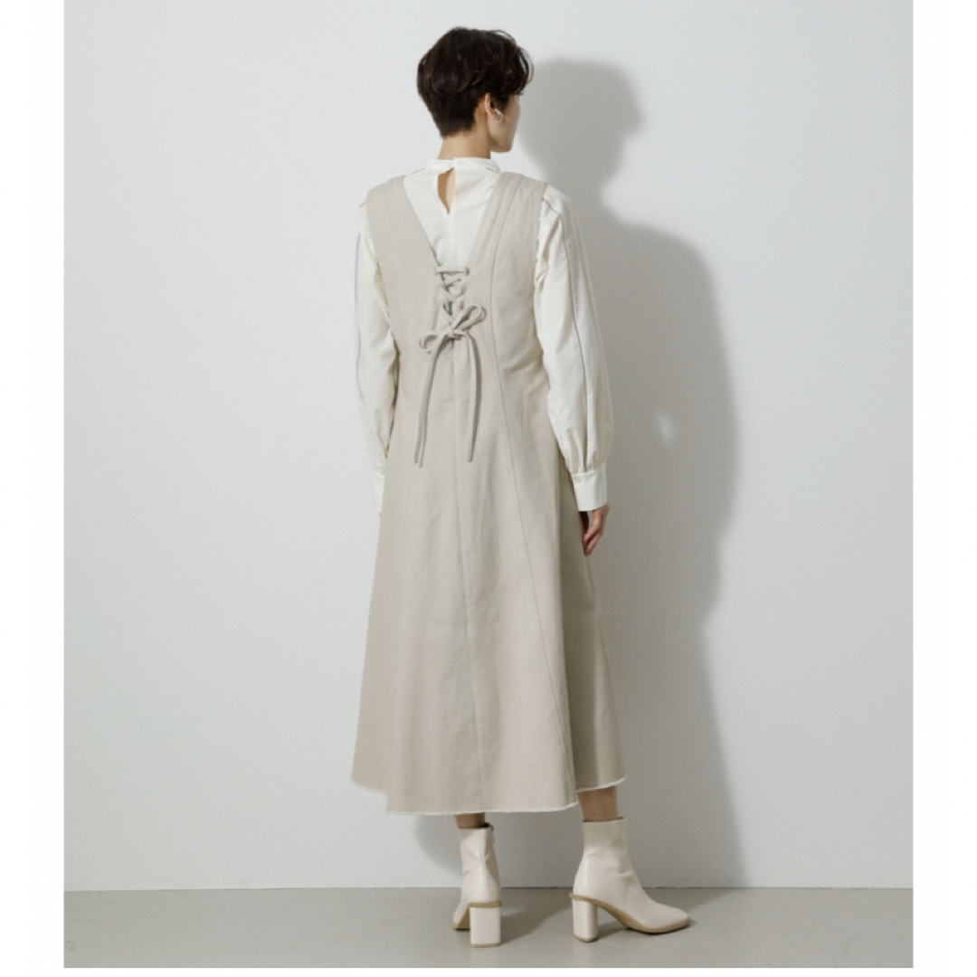 AZUL by moussy 新品タグ付 M バックレースアップデニムワンピース
