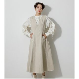 アズールバイマウジー(AZUL by moussy)のAZUL by moussy 新品タグ付 M バックレースアップデニムワンピース(ロングワンピース/マキシワンピース)