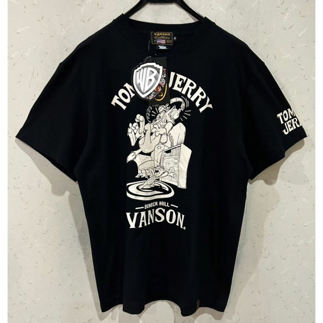 ＊ VANSON×トム＆ジェリー プリント 半袖Tシャツ トップス M