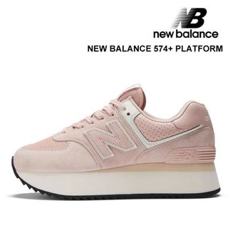 ニューバランス(New Balance)のニューバランス  574  厚底 スニーカー  ピンク  23cm(スニーカー)