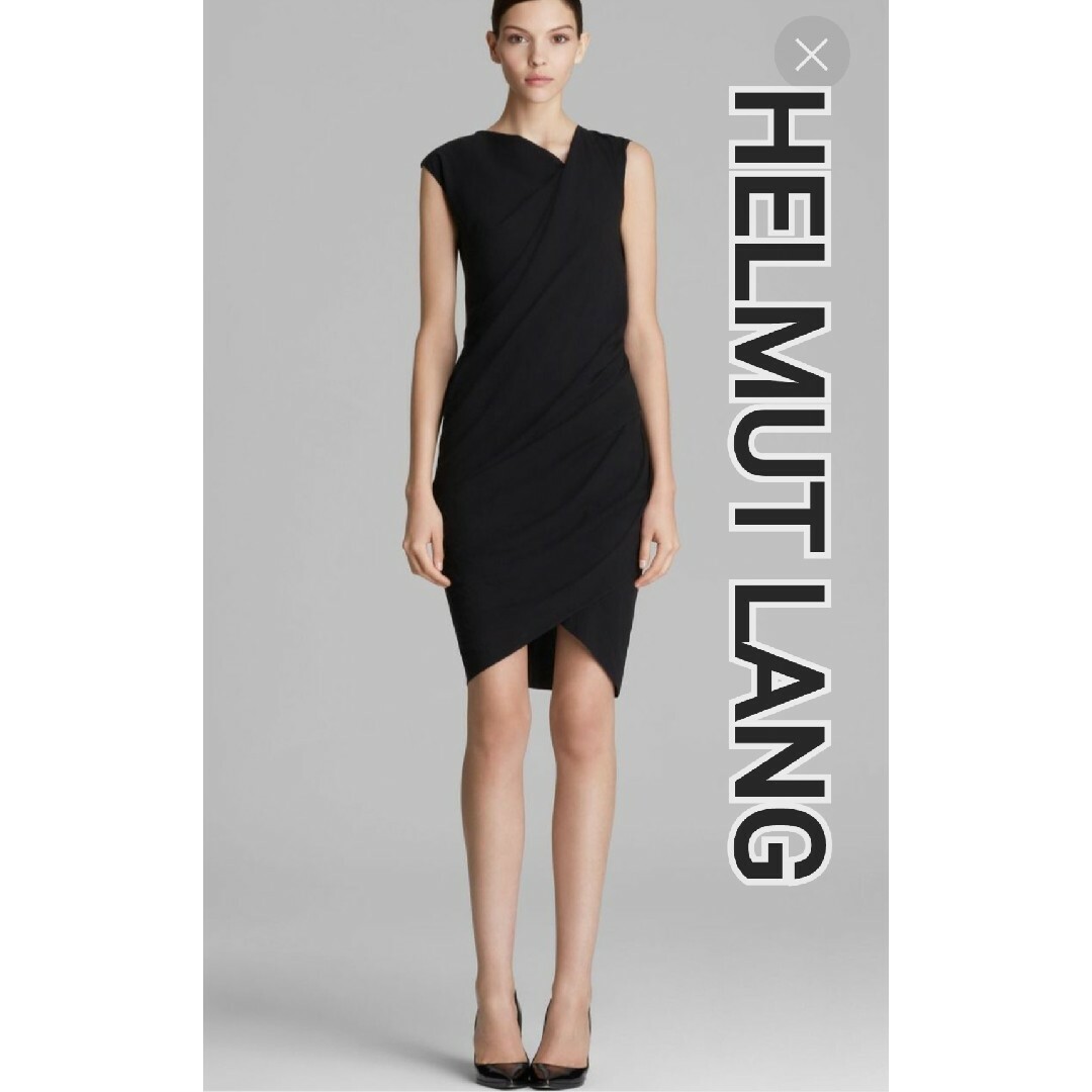 美品 helmut lang アシンメトリーワンピースひざ丈ワンピース