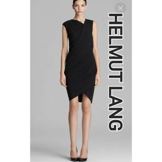 ヘルムートラング(HELMUT LANG)の美品 helmut lang アシンメトリーワンピース(ひざ丈ワンピース)