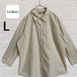 エルエルビーン(L.L.Bean)のL.L.Bean/エルエルビーン　ストライプシャツ　7部袖　コットン100 L (シャツ/ブラウス(長袖/七分))